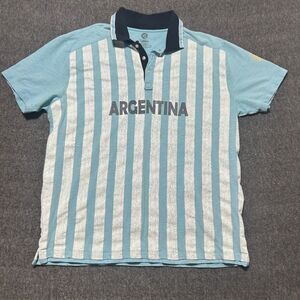 Tre Vero Polo Shirt Argentina XXL Striped Blue Collar‎ Mens